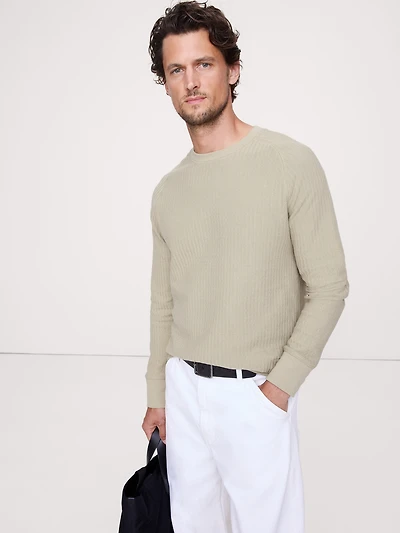 Slub Double-Knit Zig-Zag T-Shirt