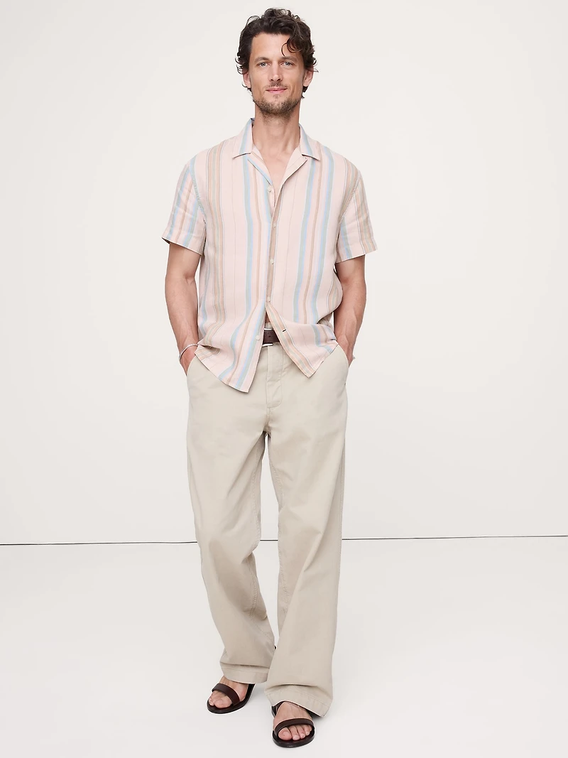 Standard-Fit Linen-Cotton Resort Shirt