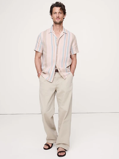 Standard-Fit Linen-Cotton Resort Shirt