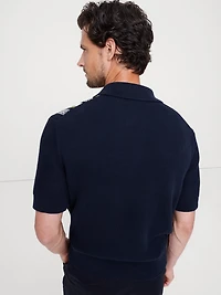 Bouclé Stripe Sweater Polo