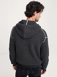 Merino-Cotton Sweater Hoodie