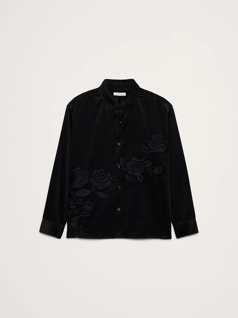 Relaxed-Fit Embroidered Corduroy Overshirt