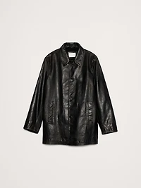 Oversized Leather Carcoat