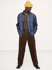 Loose Pleated Corduroy Pant