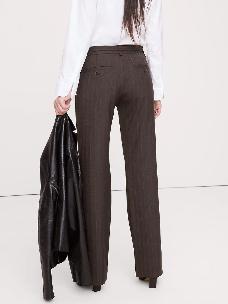 Mid-Rise Straight Flannel Pant