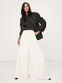 High-Rise Wide-Leg Crepe Palazzo Pant