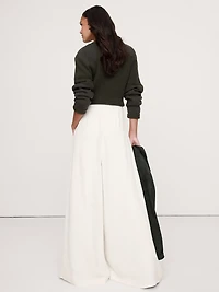 High-Rise Wide-Leg Crepe Palazzo Pant