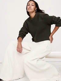 High-Rise Wide-Leg Crepe Palazzo Pant