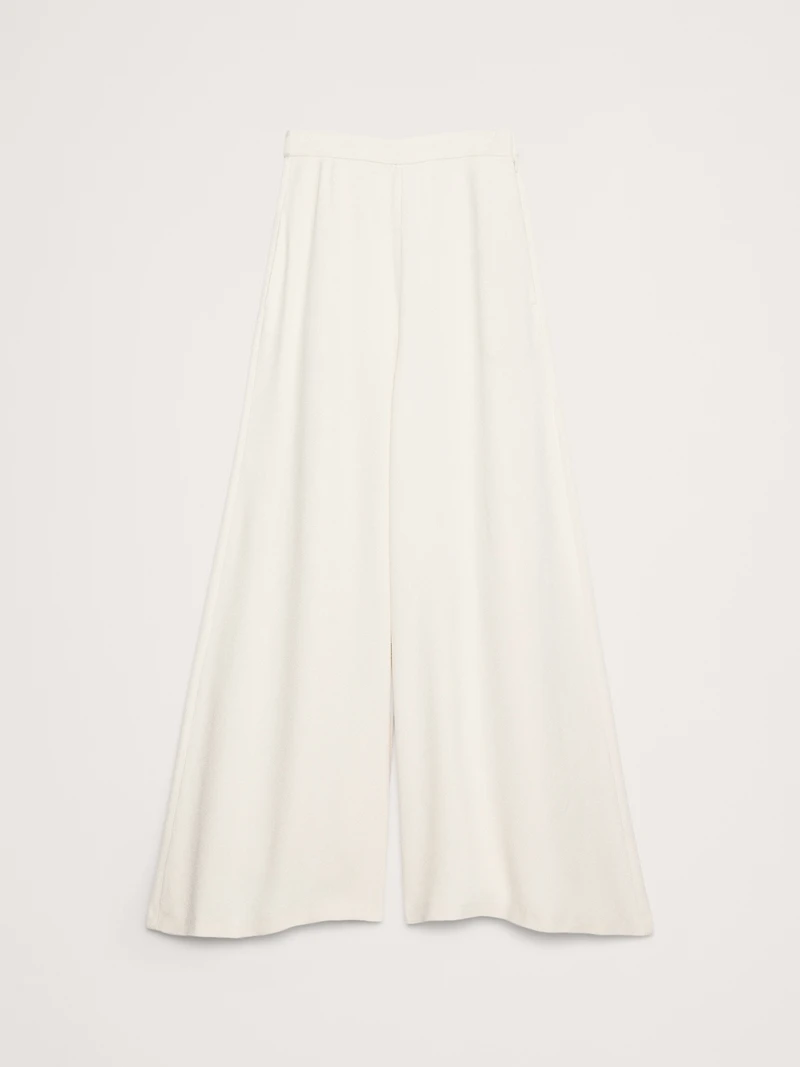 High-Rise Wide-Leg Crepe Palazzo Pant
