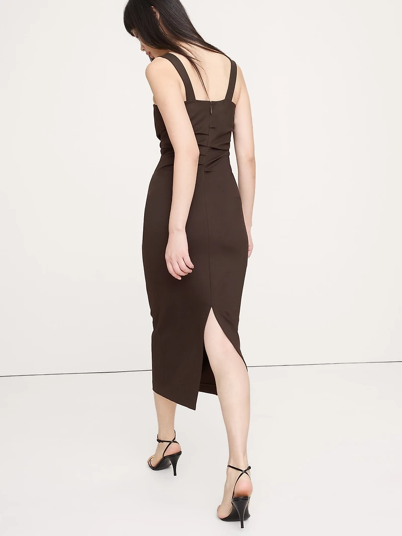 Everywhere Ponte Ruched Midi Dress