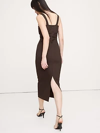 Everywhere Ponte Ruched Midi Dress