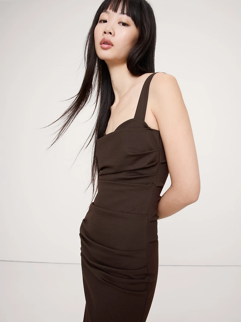 Everywhere Ponte Ruched Midi Dress