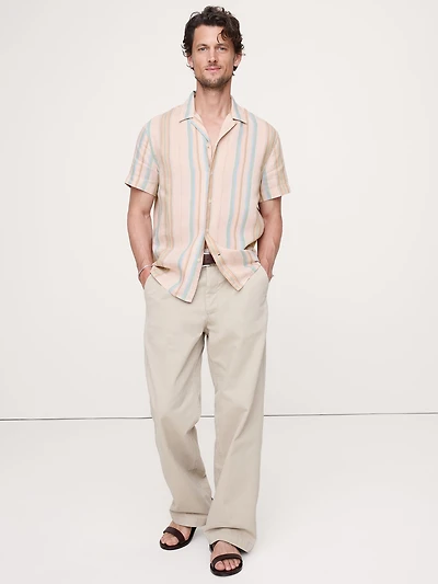 Standard-Fit Linen-Cotton Resort Shirt
