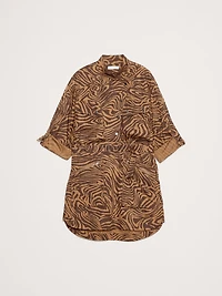 Stretch-Cotton Utility Mini Dress