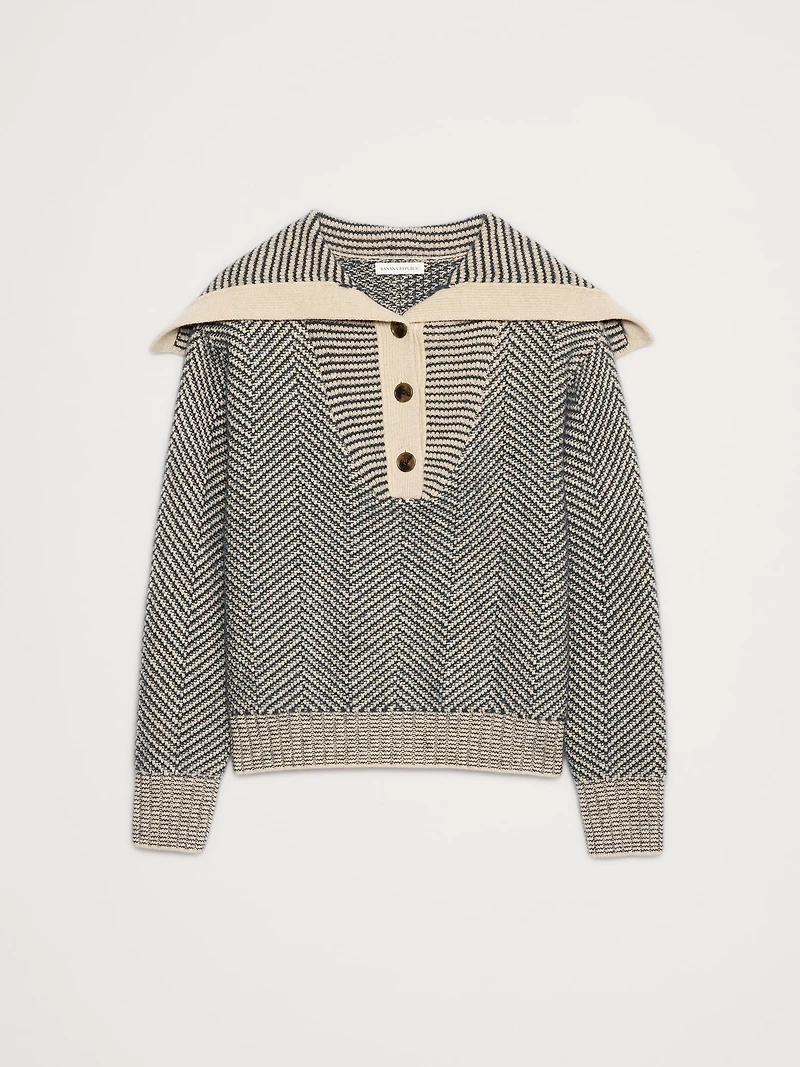 Herringbone Jacquard Sailor Sweater