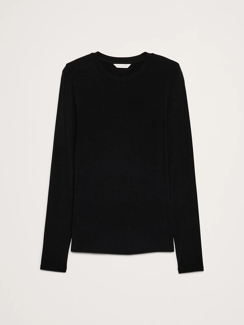 Luxe Wool-Blend Crew-Neck T-Shirt