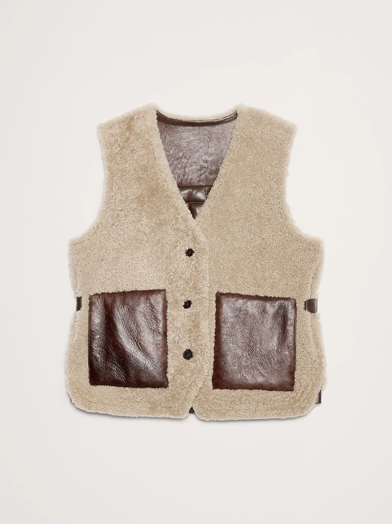 Reversible Shearling  Vest