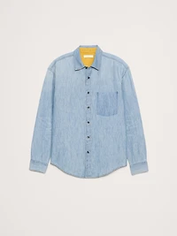 Relaxed-Fit Cotton-Hemp Chambray Shirt