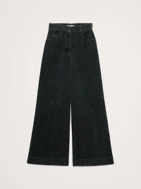 High-Rise Wide-Leg Corduroy Pull-On Pant