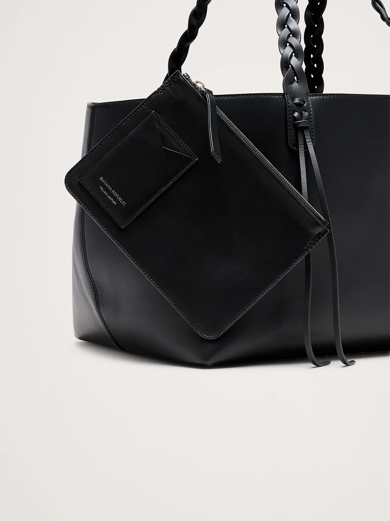 Large Leather East-West Tote