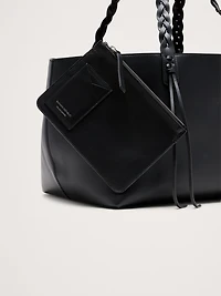 Large Leather East-West Tote