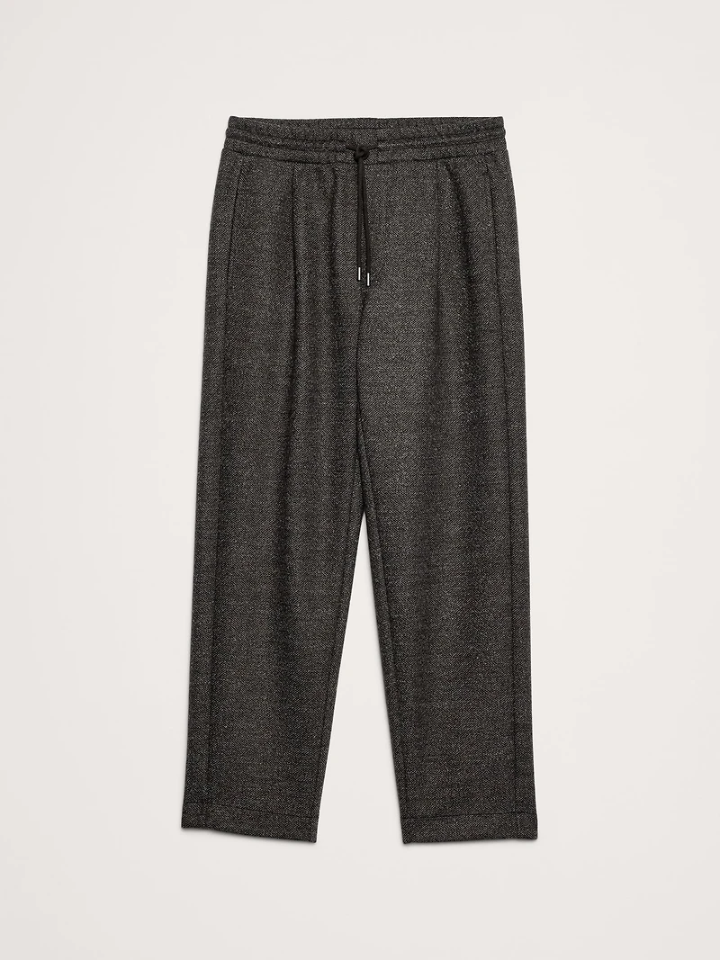 Relaxed Herringbone Pull-On Pant