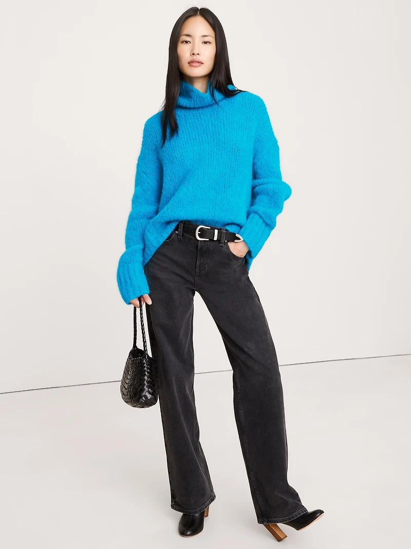 Italian Alpaca-Blend Funnel-Neck Sweater