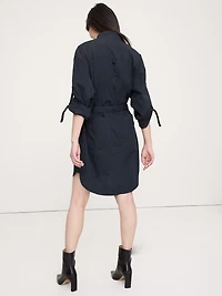 Stretch-Cotton Utility Mini Dress