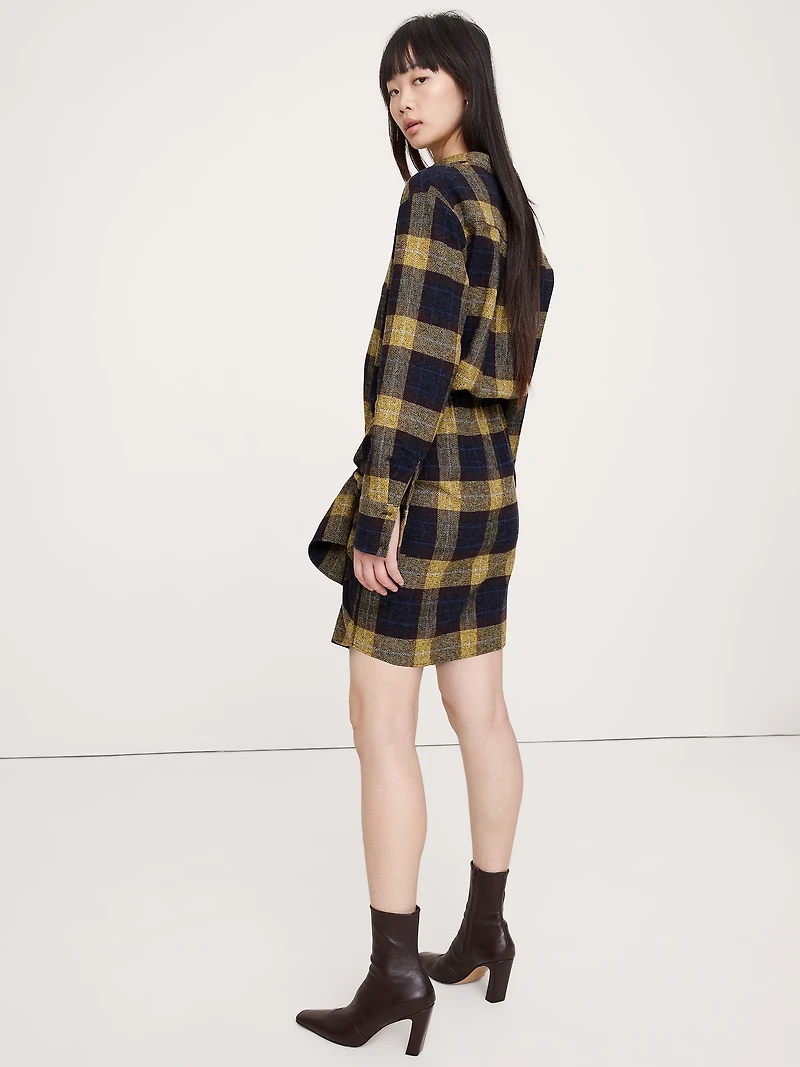 Flannel Tie-Front Shirt Dress
