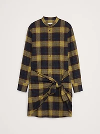 Flannel Tie-Front Shirt Dress