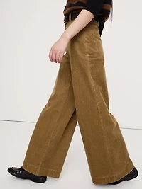 High-Rise Wide-Leg Corduroy Pull-On Pant