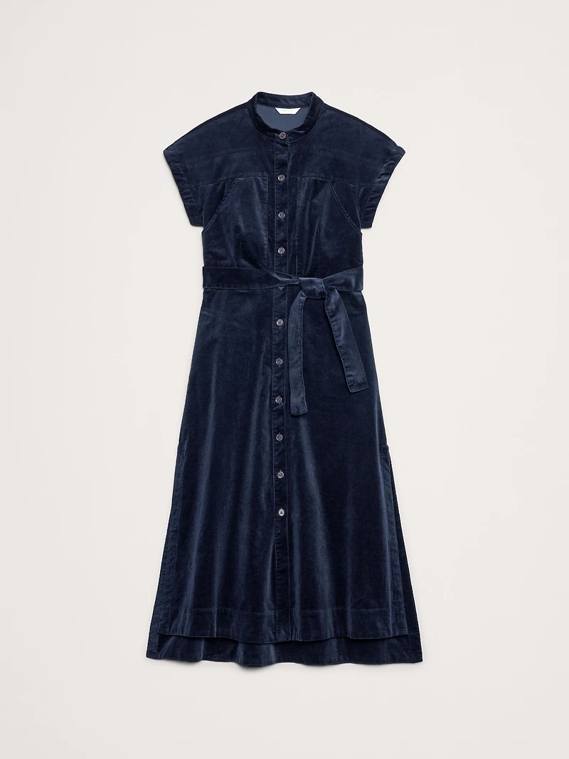 Corduroy Midi Shirt Dress