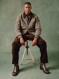 Straight Stretch-Corduroy Pull-On Pant