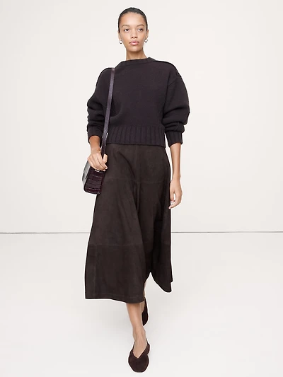 Suede Midi Skirt