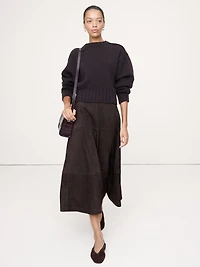 Suede Midi Skirt