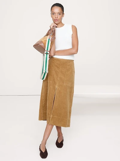 Corduroy Midi Skirt