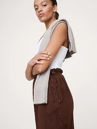 Linen-Viscose Midi Skirt
