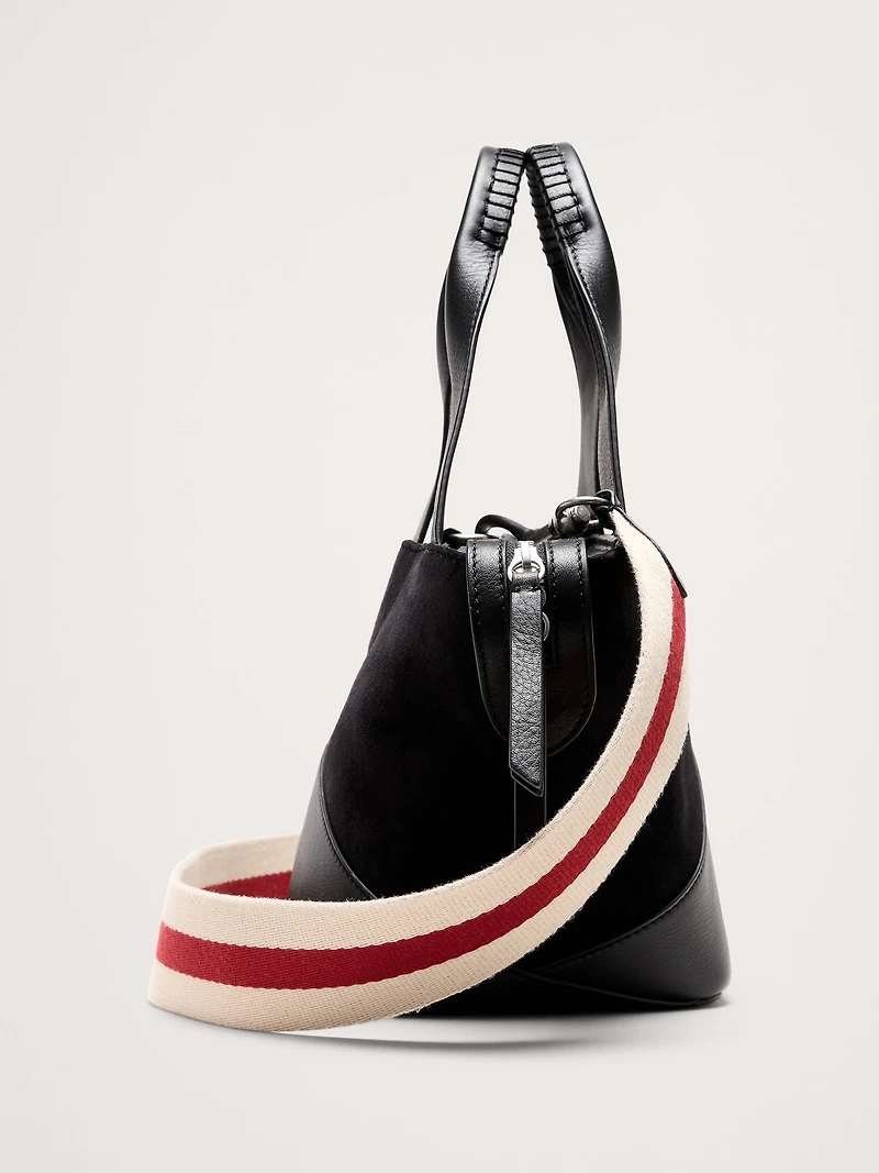 Leather & Suede Mini Zip Tote
