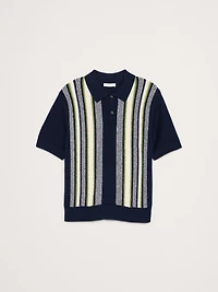 Bouclé Stripe Sweater Polo