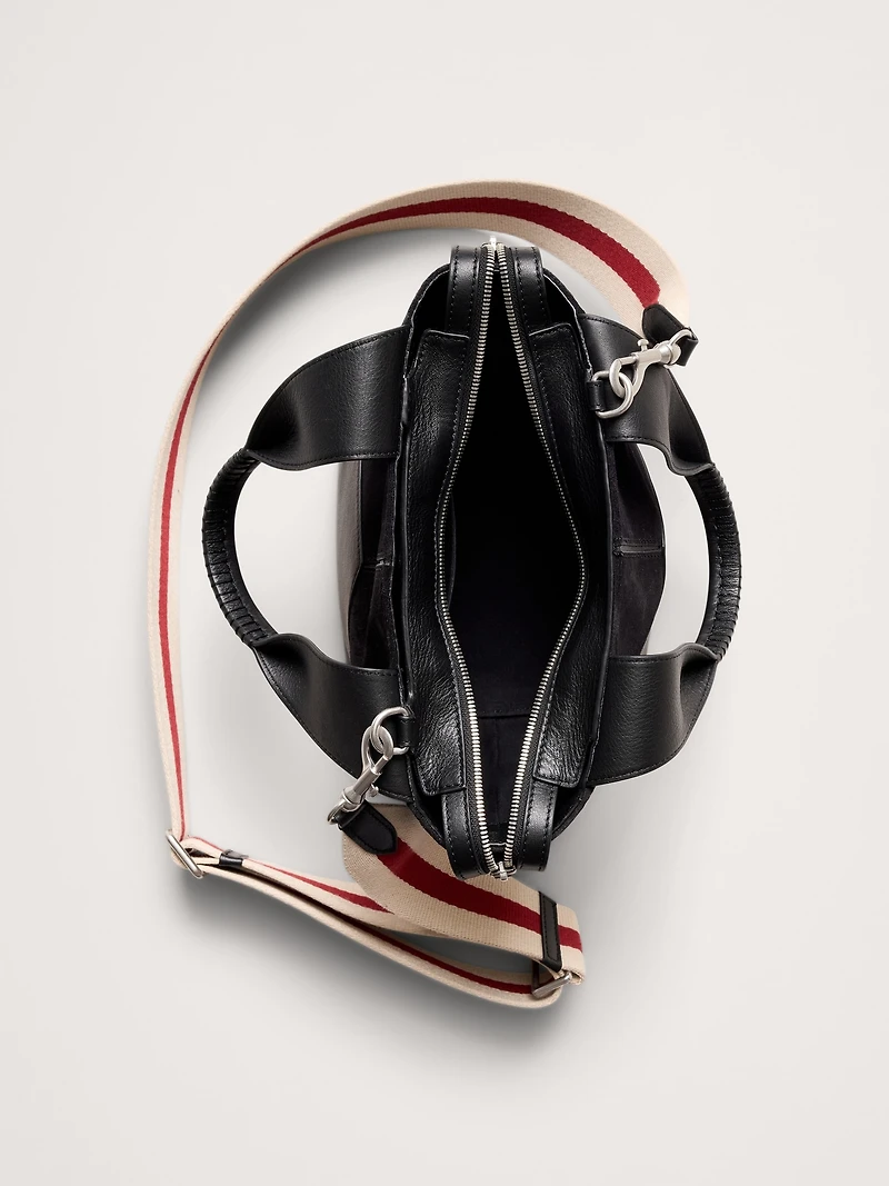 Leather & Suede Mini Zip Tote