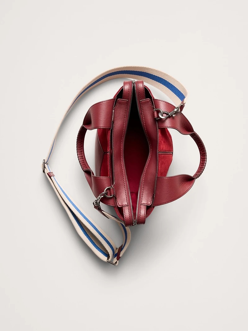 Leather & Suede Mini Zip Tote