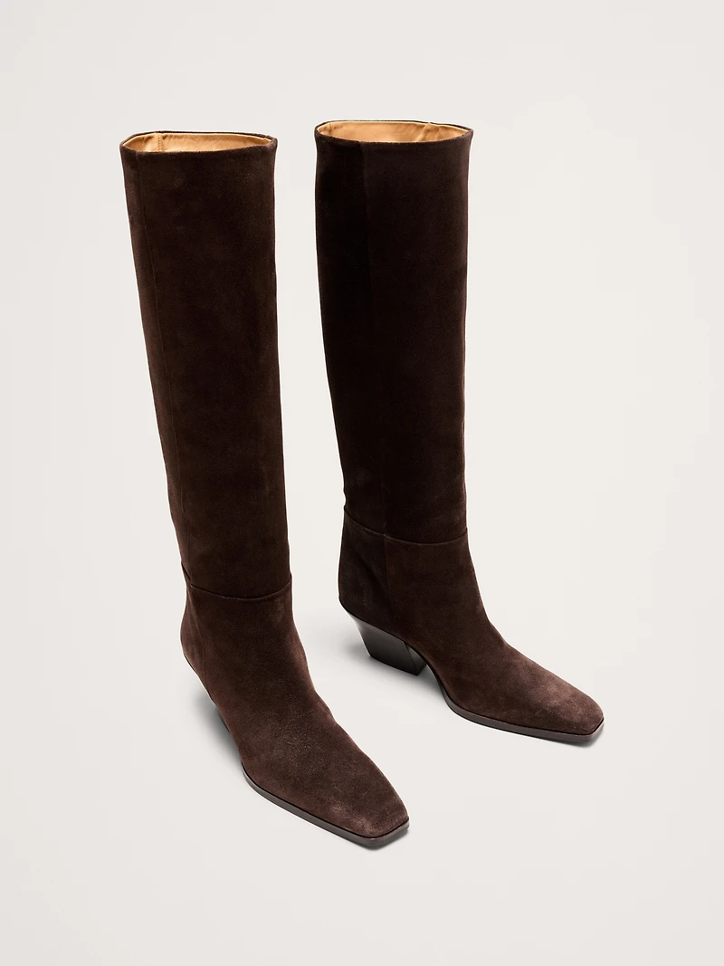 Italian Leather Knee-High Boot