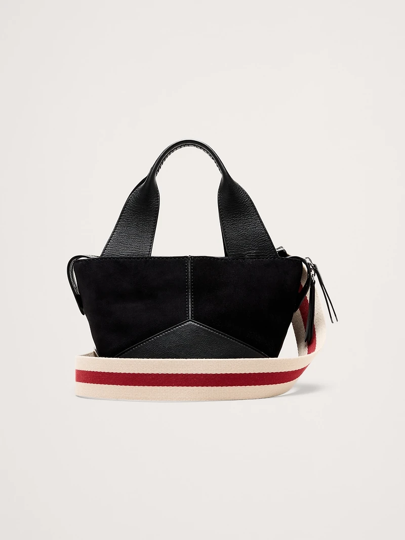 Leather & Suede Mini Zip Tote