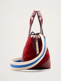 Leather & Suede Mini Zip Tote