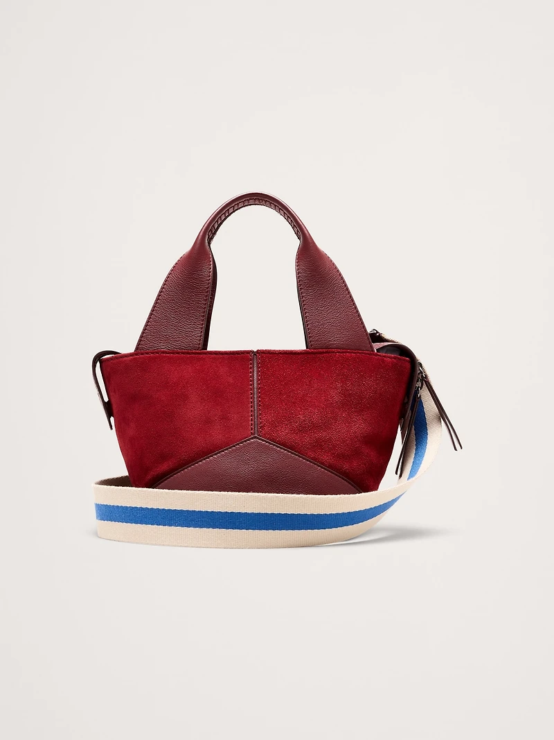 Leather & Suede Mini Zip Tote