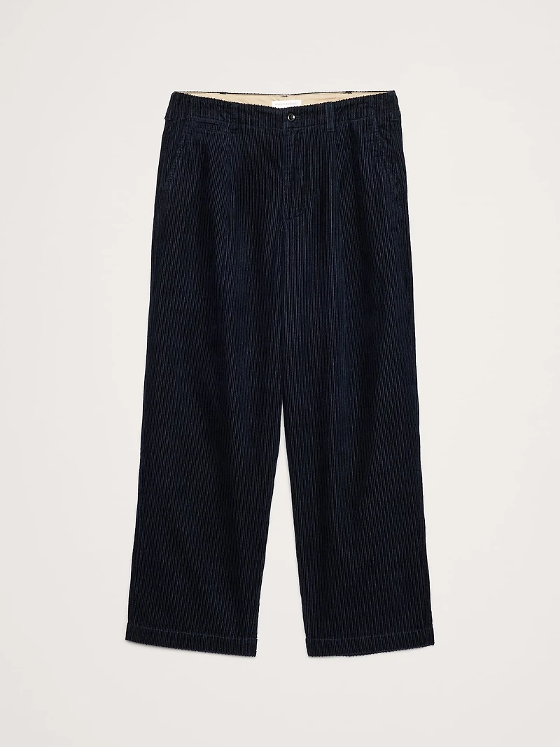 Loose Pleated Corduroy Pant