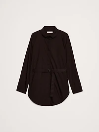 Cotton Poplin Belted Tunic Shirt