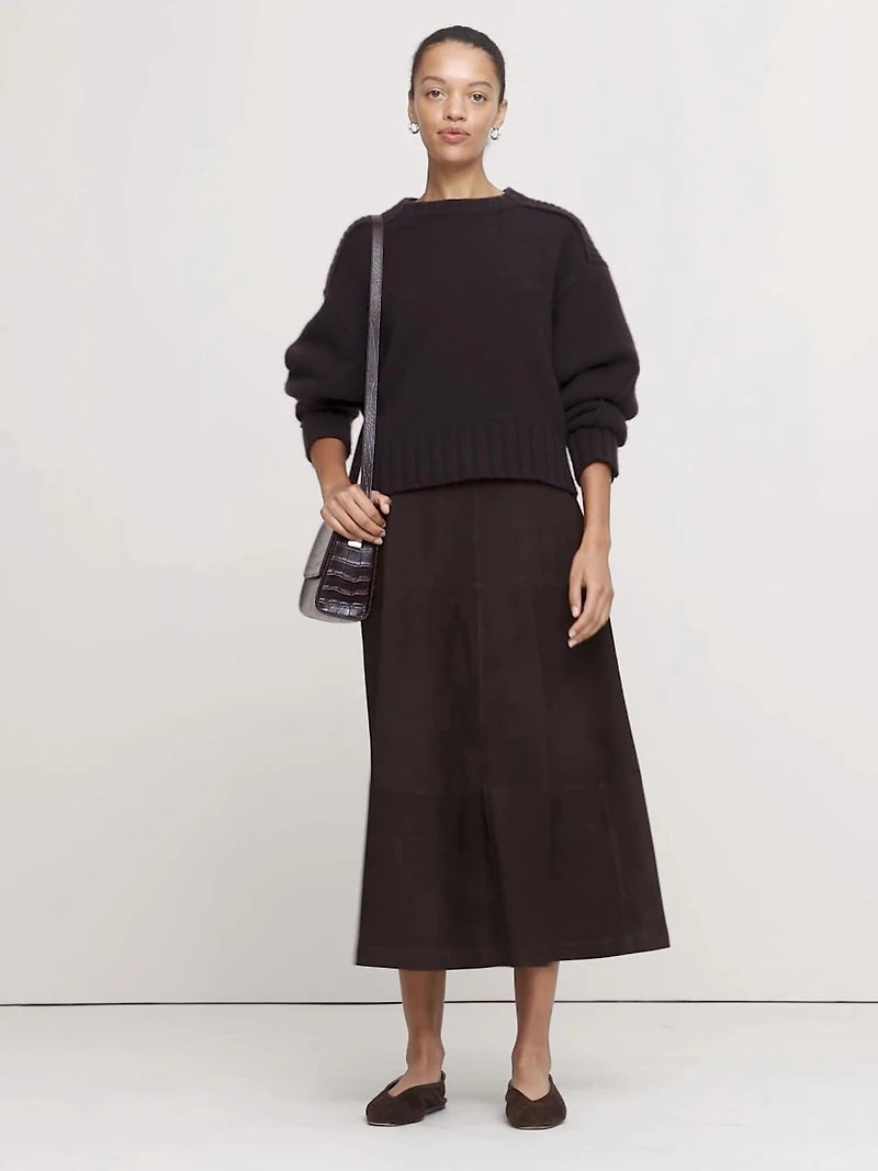 Suede Midi Skirt