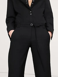 Mid-Rise Bootcut Wool-Blend Flannel Pant