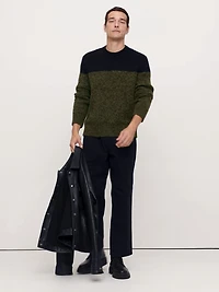 Alpaca-Wool Blend Color-Blocked Sweater